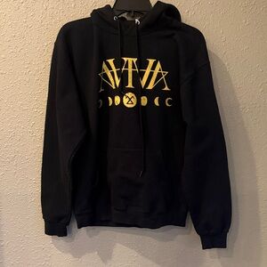 Stylish Black Hoodie with Gold Accents